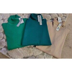 Lot Of 3 Joseph A Turtle Neck Sweater Rayon NEW 58.00 Size M Very Soft